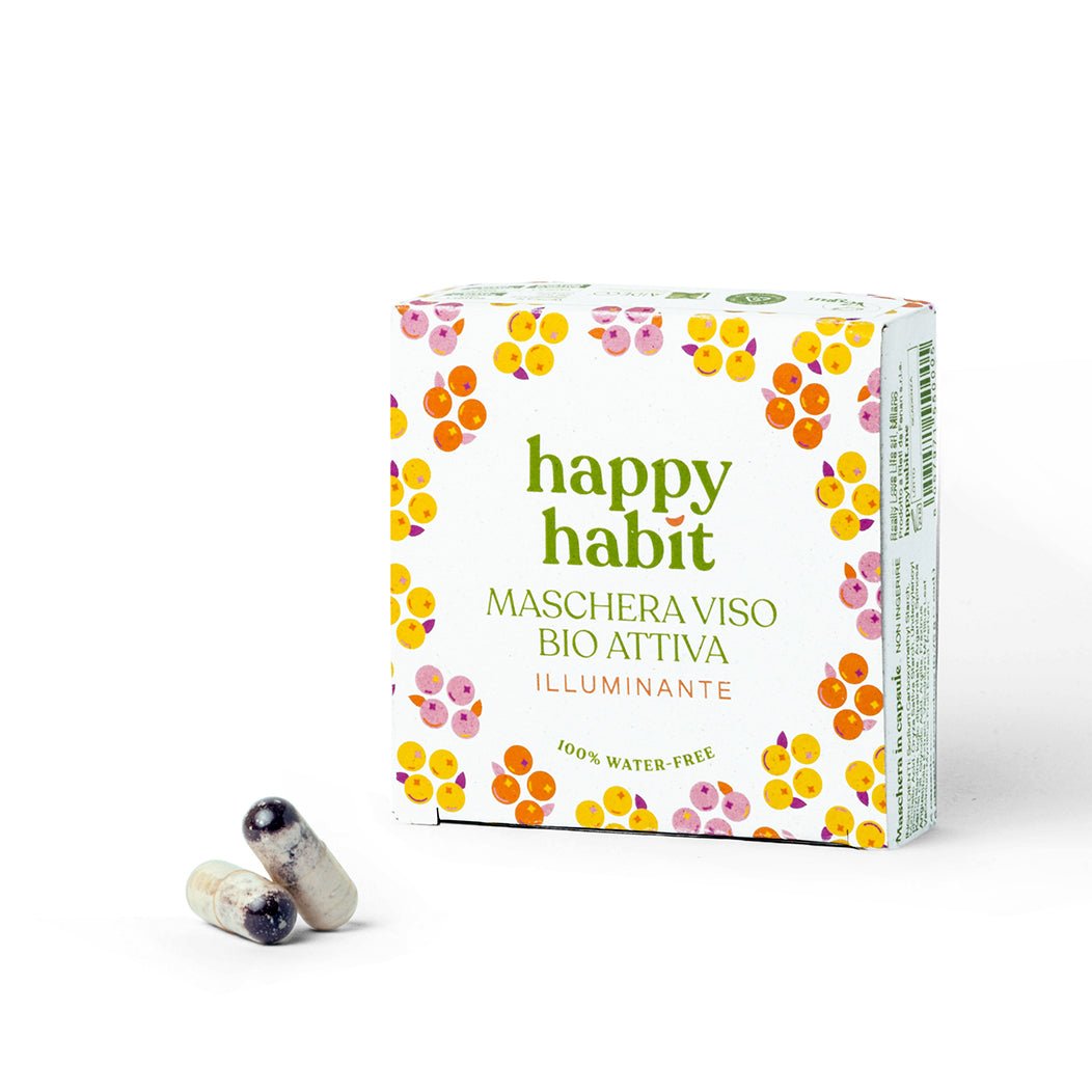  Maschera Viso Bio Attiva Illuminante - Happy Habit - Formato 5 capsule - vista 3/4